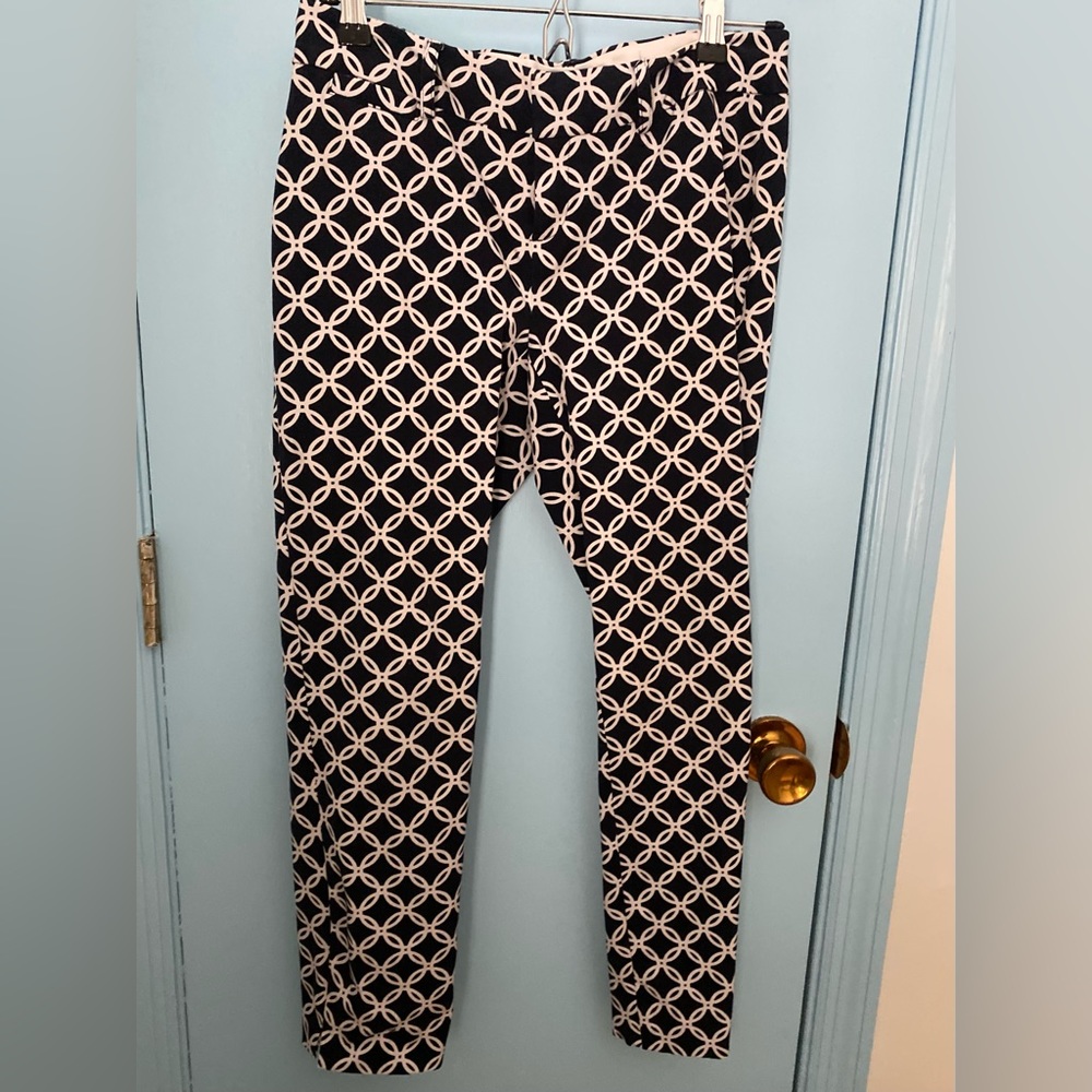Navy and White Crown & Ivy Pants